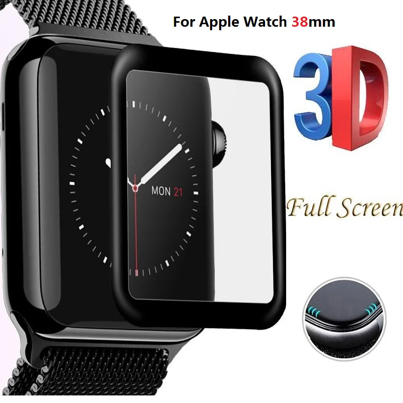 Защитная пленка для Apple Watch 38 мм полноэкранная iWatch защитная 4 3 2 1|Защитные стёкла и