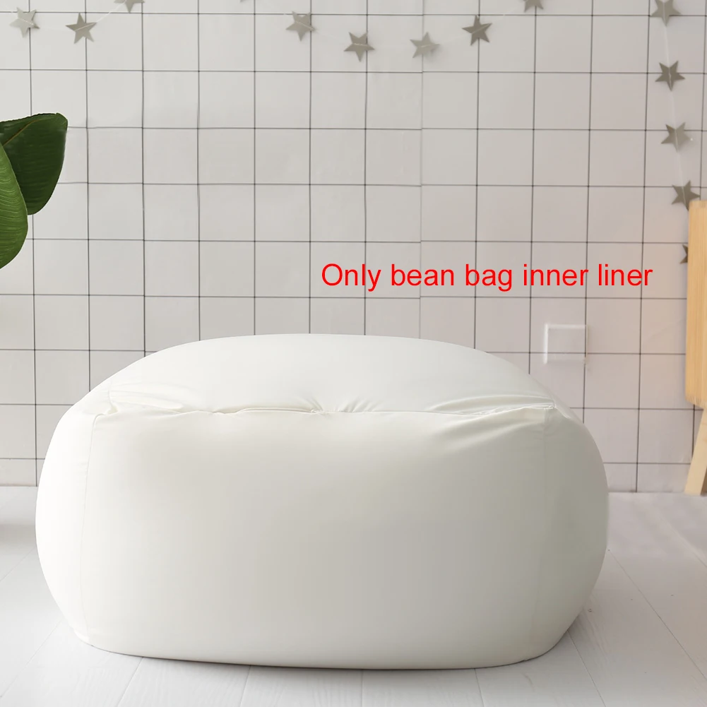 

Solid Bean Bag Living Room Chair Cover Inner Liner Home Hotel Lazy Sofa Elastic No Filler Lounger Modern Easy Clean Zipper