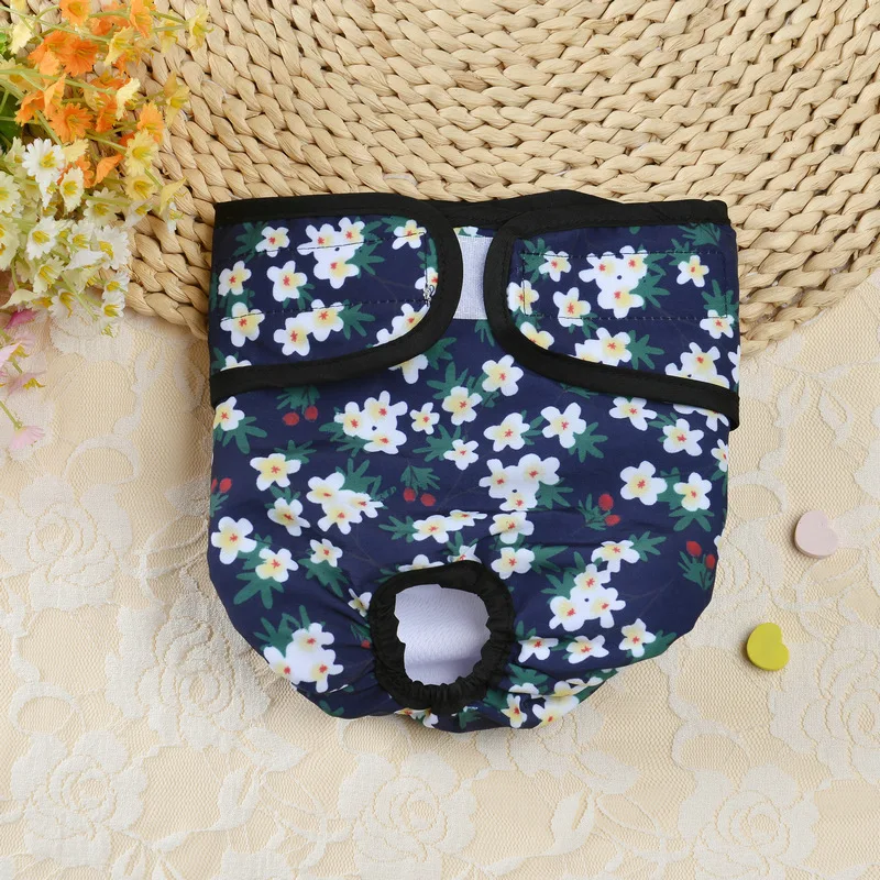 Fashion Floral Print Dog Diaper Physiological Pants Female Dog Sanitary Washable Panties Shorts Underwear Briefs For Dogs 2021 images - 6