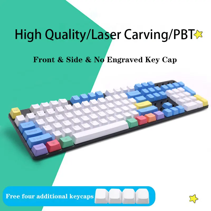 Keyset с 108 клавишами PBT мелок подсветка колпачки для ключей верхняя/боковая/пустая