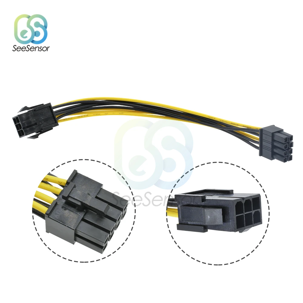 4 Pin Female to 8 Pin Male 6 Pin Female to 6 Pin Male EPS разъем кабельного шнура адаптер PC источник питания ЦП удлинитель
