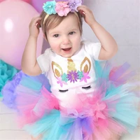 one year baby girl dress unicorn party girls tutu dress toddler kids clothes baby 1st first birthday outfits infantil vestido