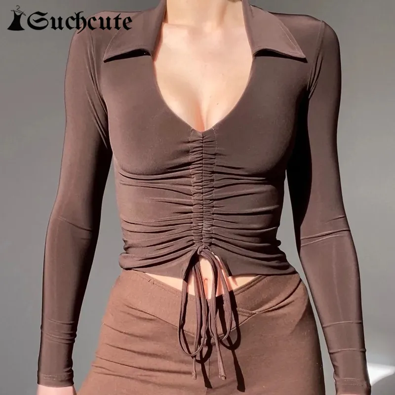 

Женская футболка с V-образным вырезом, с длинным рукавом