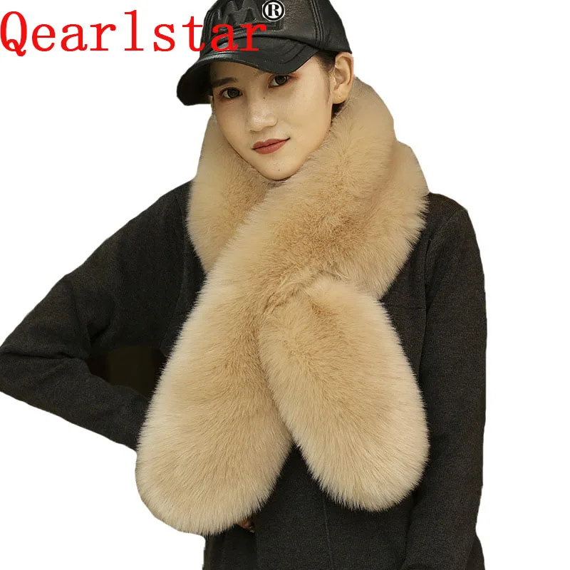 Qearlstar высокое качество женский зимний шарф из искусственного лисьего меха
