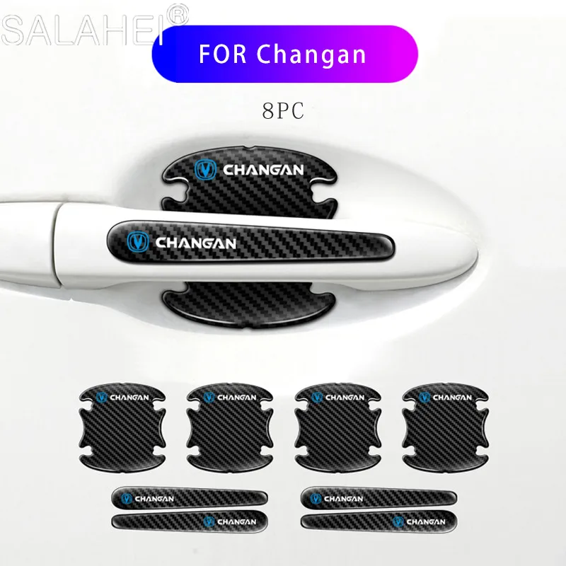 

8Pcs Carbon Fiber Auto Car Door Handle Protection Film Sticker For Changan CS95 CS85 CS75 CS55 CS35 CS15 EADO Car Accessories