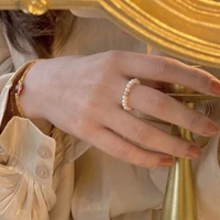 minimalist freshwater pearl beaded rings women handmade classic elegant wedding jewelry