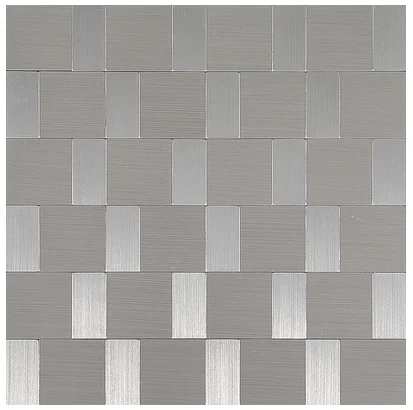 

Самоклеящаяся бесшовная серебристая металлическая мозаика из нержавеющей стали для ванной комнаты кухонная настенная плитка SMJ074, 11 шт.
