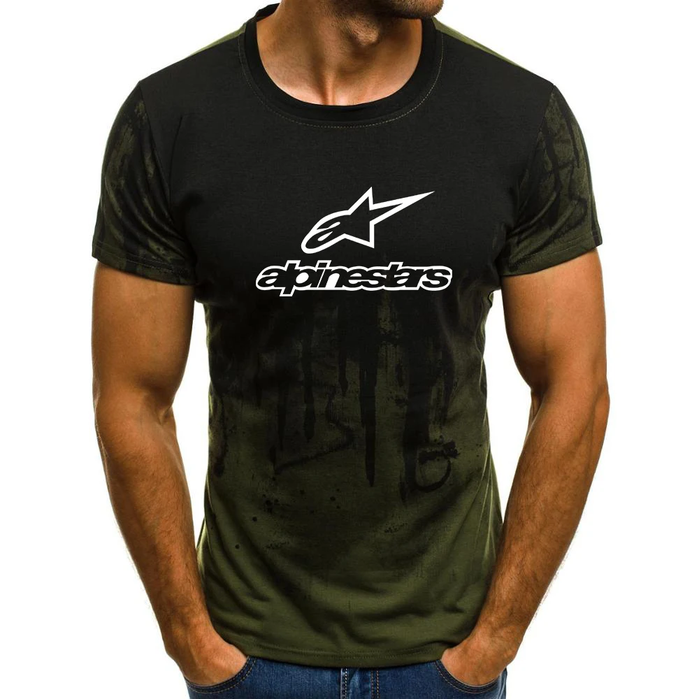

2021 Alpinestars Men's Sport T-shirt Summer Sleeve O-neck Leisure Outwear Tees Breathable Casual Men T Shirt Short sleeves
