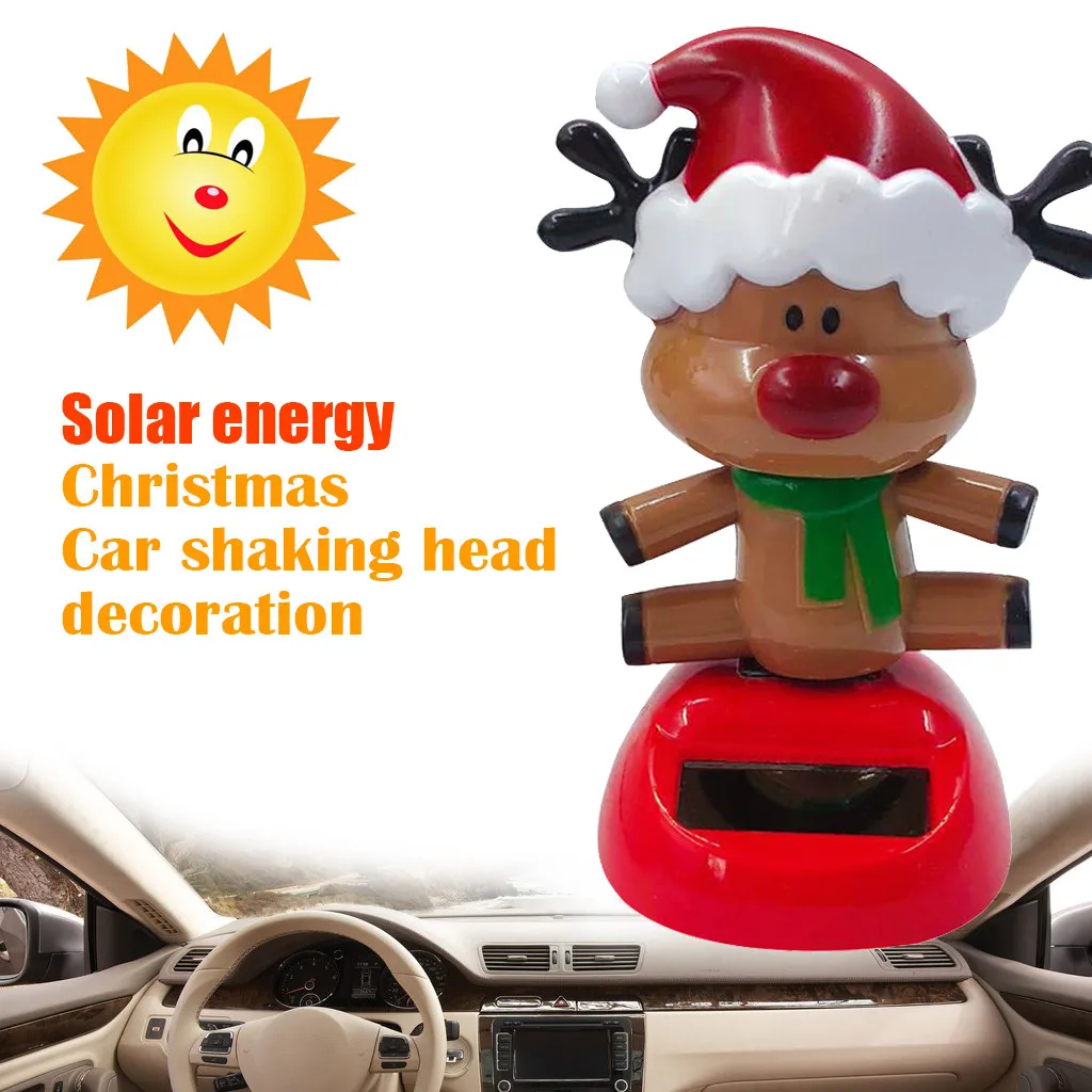 Рождественская тематика танцующий Санта Клаус на солнечной батарее качающийся