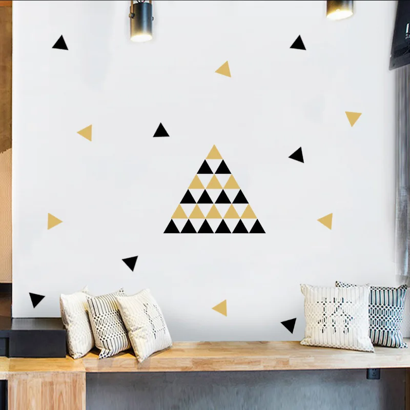

Geometric Triangle Wall Stickers Children Room Decoration Wall Decals DIY Adhesive Nursery Wall Poster Murals Nordic Style