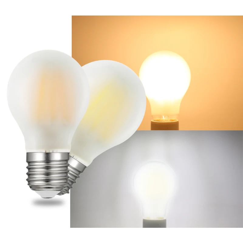 Диммируемая матовая A60 2W 4W 6W 8W Led E27 E26 Винтаж подвесной светильник в стиле ретро 110V