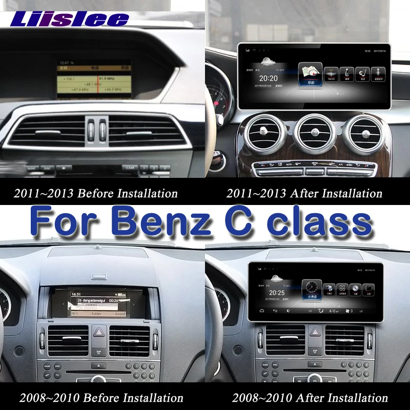 Автомобильный мультимедийный плеер Liislee для Mercedes Benz C Class C200 C260 C180 MB W204 2007 ~ 2014