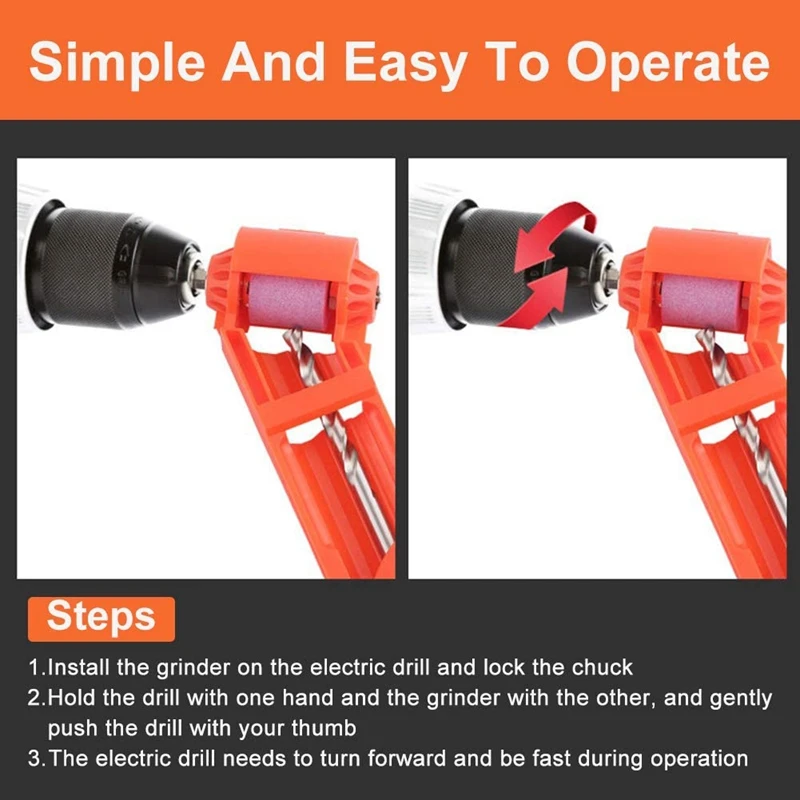 

Drill Bit Sharpener Portable Diamond Drill Bit Sharpening Tool 2PCS Include Extra Wrench and Gasket