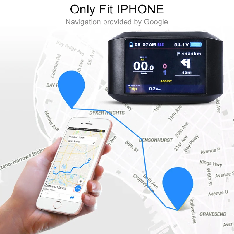 TWTOPSE электрический велосипедный компьютер Bluetooth навигация 750C для Bafang Mid двигатель