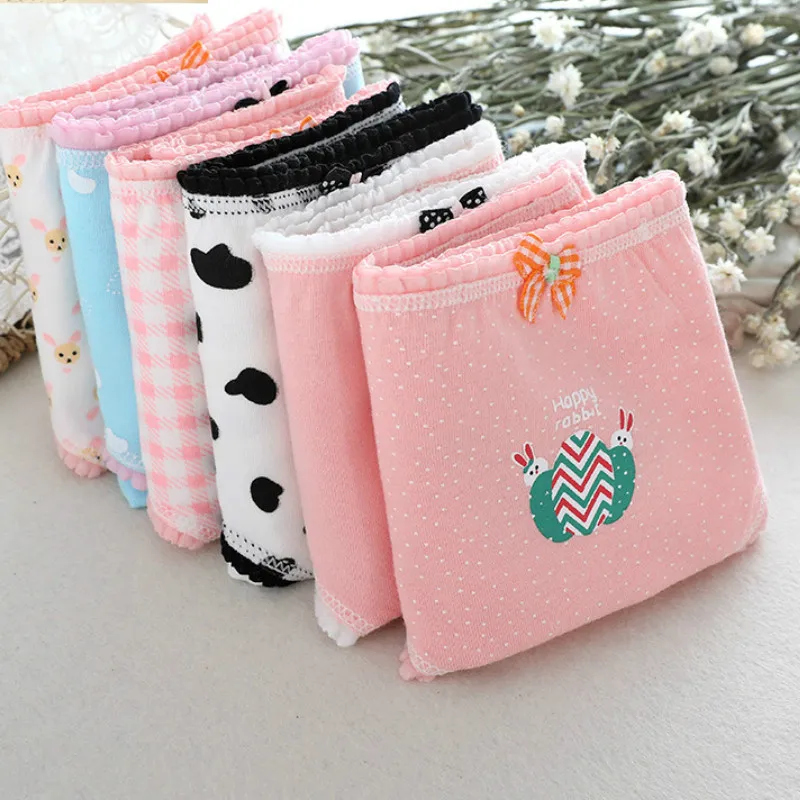 18 Colors Women's Underwear Pure Cotton Bowknot Cartoon Printing Girls Underpants Low-waisted Comfortable Female Briefs | Женская