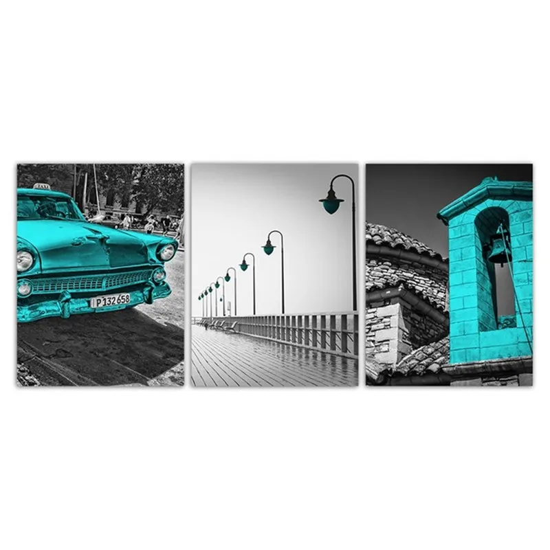 Абстрактный колокольчик Башня Живопись скандинавский холст искусство Принт