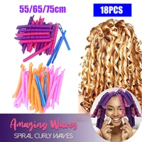 18pcs hair rollers 556575cm snail shape not waveform spiral round hair curler soft hair curler bendy hair styling tool diy