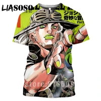 liasoso anime tees 3d print modis t shirt men women harajuku jojos hip hop bizarre adventur streetwear t shirt rock shirts mens