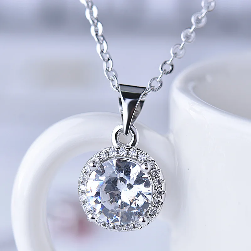 

S925 Silver Necklace Real Natural Zircon Jewelry Pendant for Women Solid Silver 925 Jewelry Gemstone Diamond Bizuteria Pendant