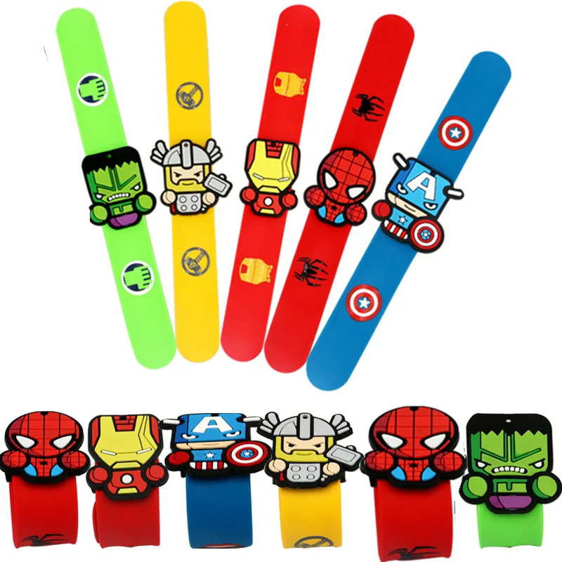 

Disney Spiderman Cartoon Bracelet Hulk iron Man Captain America Anime Figure Wristand Toys For kids Boys Christmas Gifts