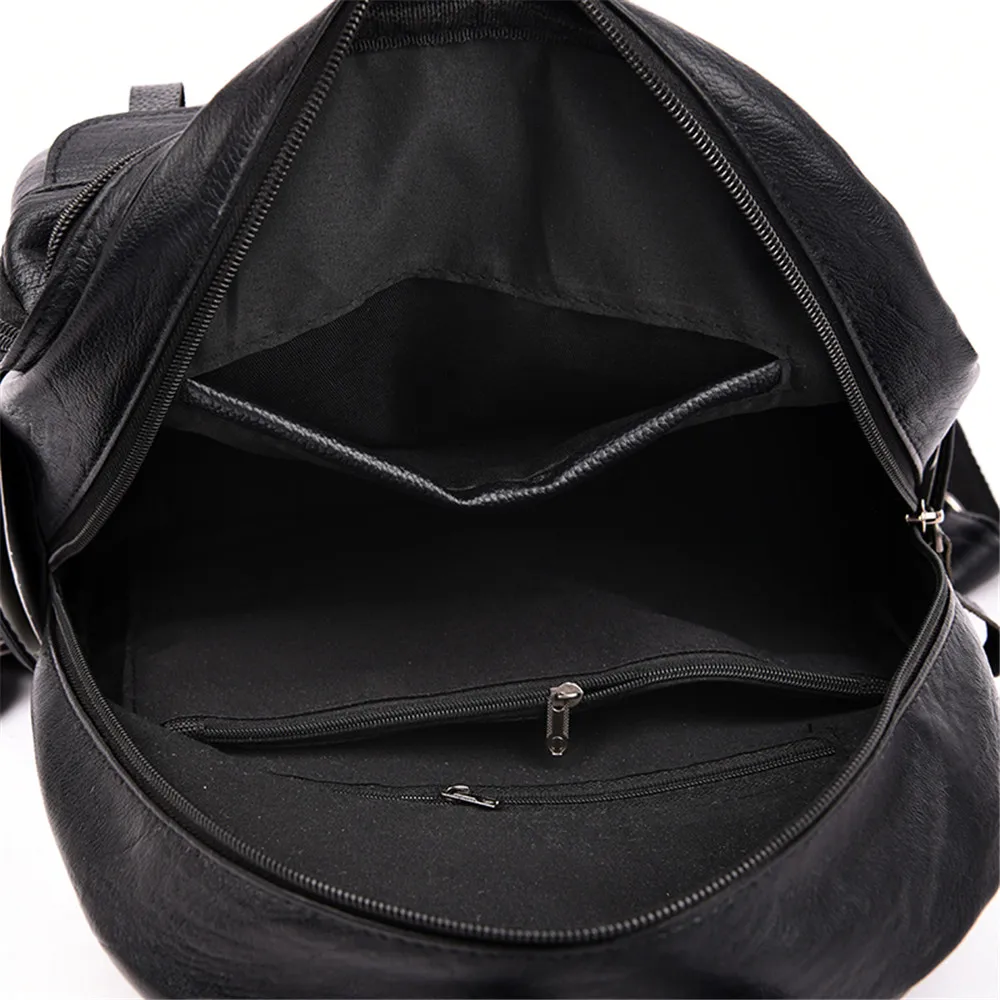 

2020 Women Letter Solid Color Leather Backpack Large Capacity Shoulder Bags for Teenager Girl Casual Travel Back Pack Mochilas