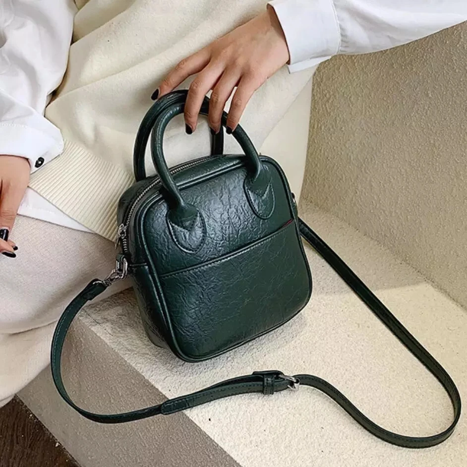 

Vintage Fashion Female Small Tote bag 2021 Trendy High Quality PU Leather Women's Designer Handbag Casual Shoulder Messenger Bag