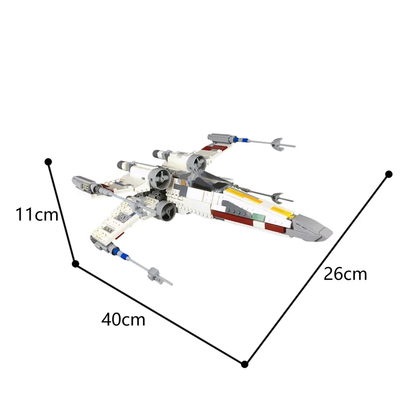 

MOC Star Space of Wars Wing Starfighters Red 5 Battle Plane DIY Model Building Blocks Bricks Assembly Toys For Kids Gift 2253pcs