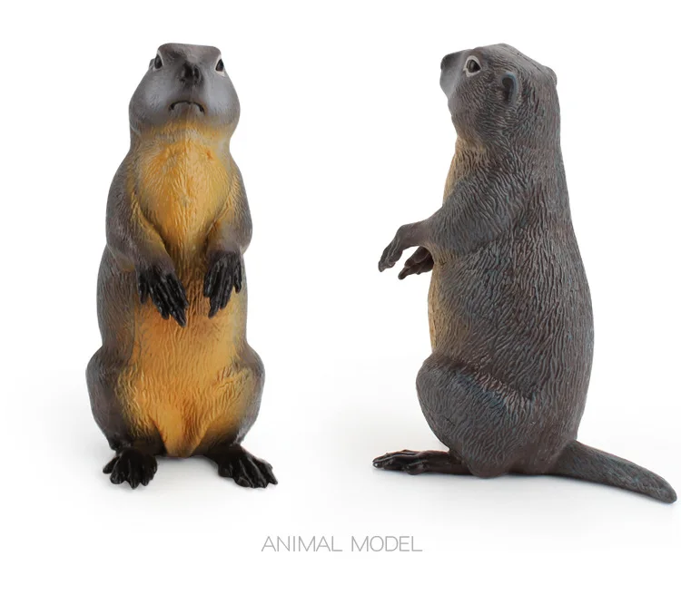 

10.5cm 1pc Cute Simulation Grey Groundhog Marmot figurine Animal model home decor miniature fairy garden decoration accessories