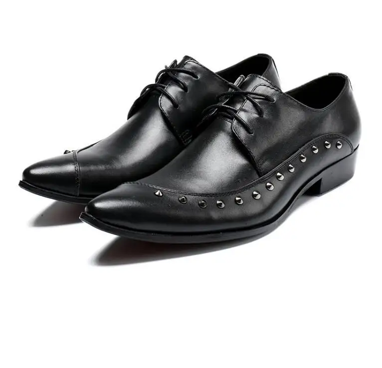Новинка мужские деловые модельные туфли черные оксфорды на шнуровке с острым