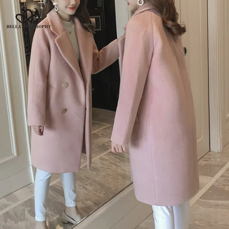 Sitruuna 2019 Winter Slim Plus Cotton Long Wool Blends Coat Women Hardy Solid Warm Thick Office Work Lady Coats | Женская одежда