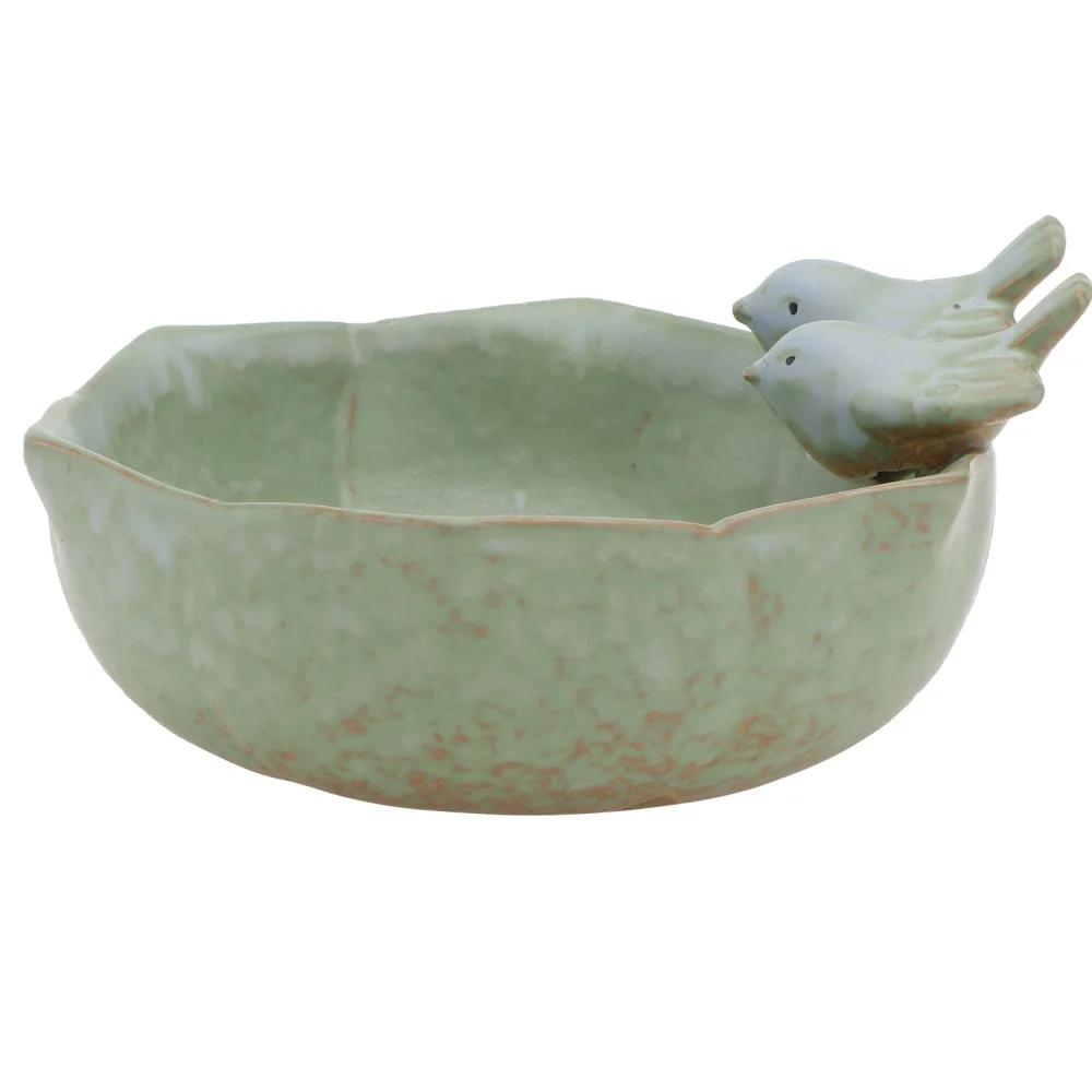 

1Pc Unique Bird Feeder Creative Ceramic Bird Nest Decoration for Home (Green)