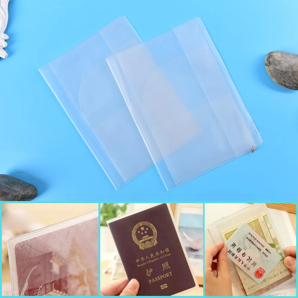 

Travel Protector PVC Waterproof Passport Cover Holder Case Organizer ID Card 100% Brand New And High Quality 2PC