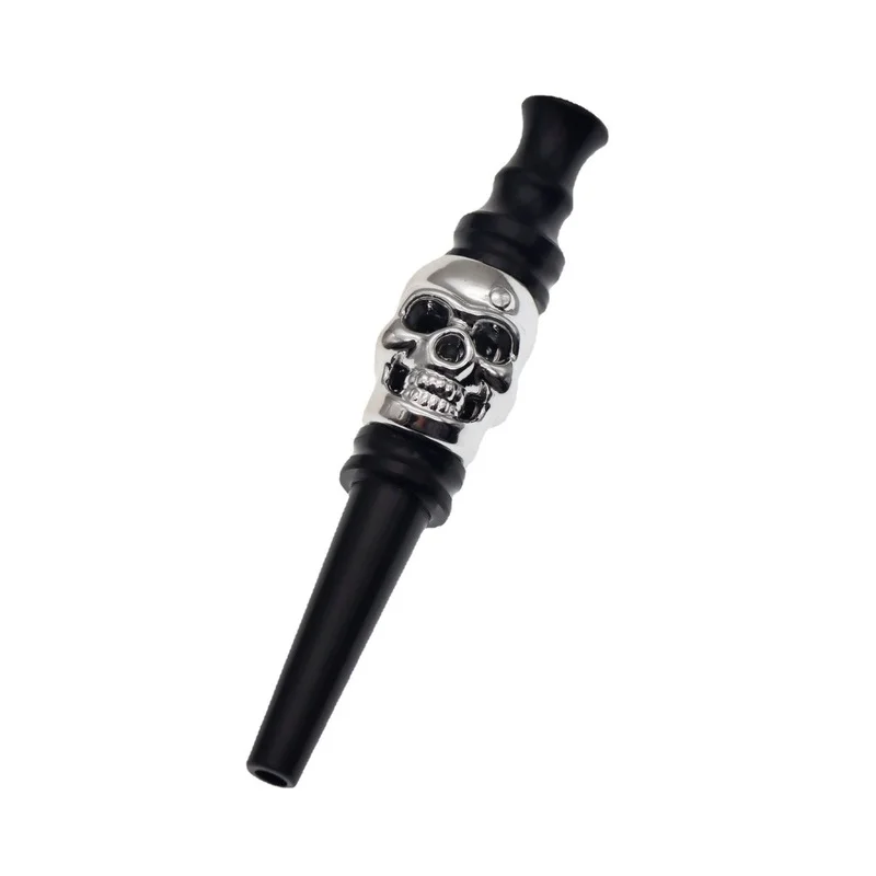 

77MM Hookah Mouthpieces Skeleton Head Cigarette Holder Aluminum Cone Shisha Nozzle Apply To Any Narguile Hose Weed Accessories
