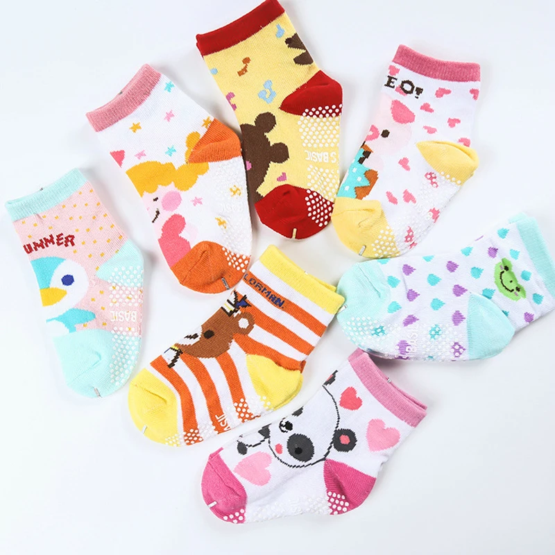 

New style 1-3 years old Cartoon children cotton socks anti-skid socks 10 pairs of children socks