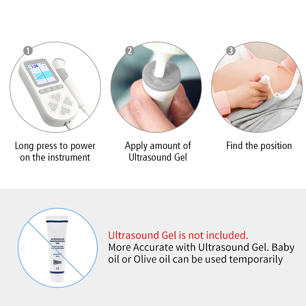 Фото Doppler Fetal Heartbeat Monitor 3.0MHz No Radiation Heart Rate Detector Built-in Rechargeable Battery Fetus-voice Meter Красота и Doppler Fetal Heartbeat Monitor 3.0MHz No Radiation Heart Rate Detector Built-in Rechargeable Battery Fetus-voice Meter Красота и
