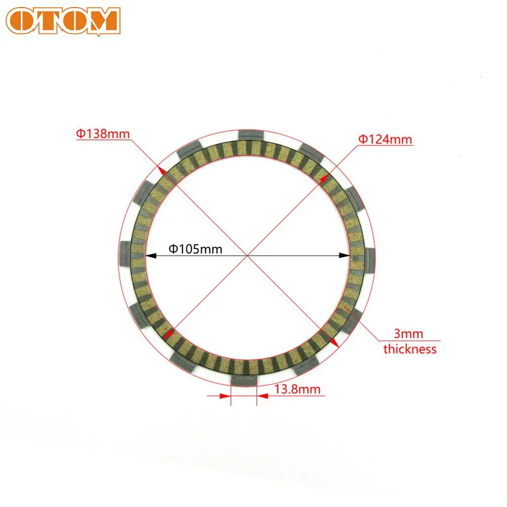 OTOM для Yamaha YZ125 мотоцикл диск сцепления 3XJ 16321 00 внутренний 105 мм двигатели части