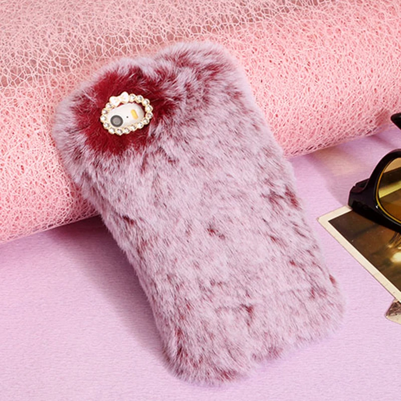 Милый объемный зимний чехол для телефона с длинным ворсом собаки сделай сам
