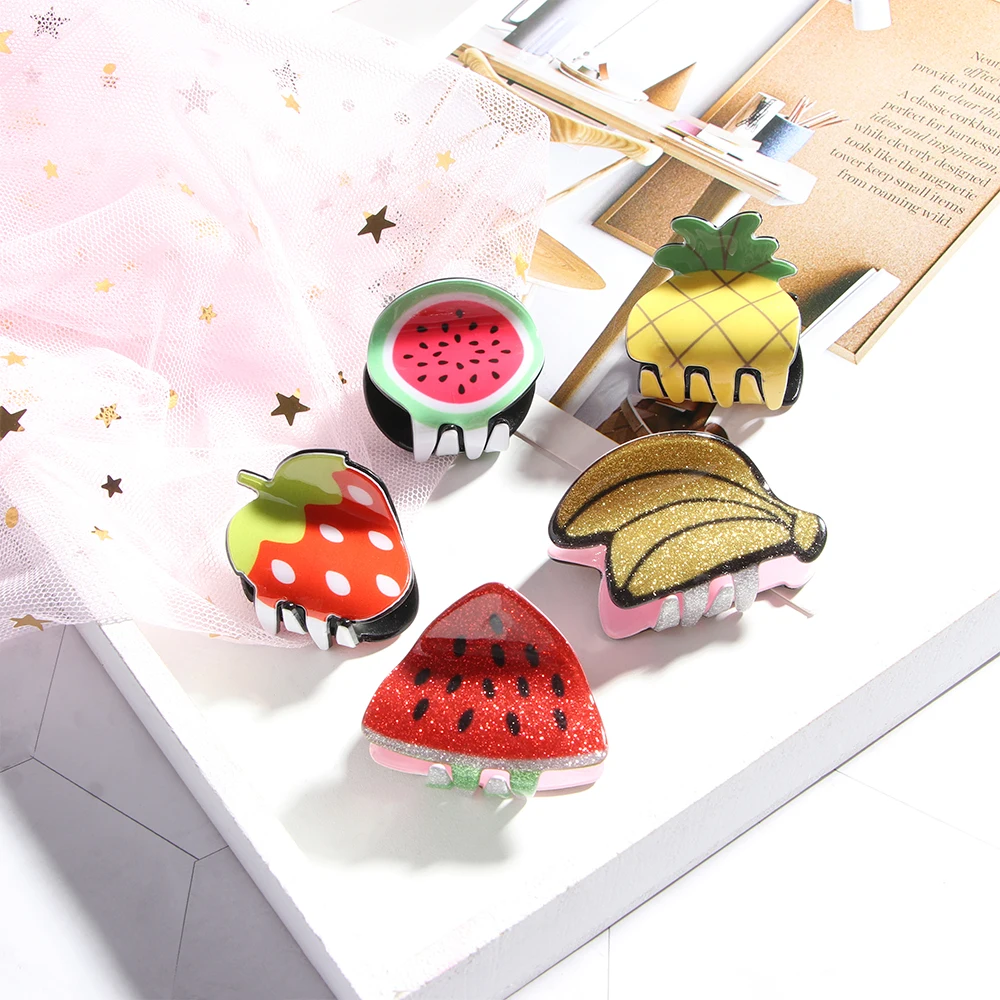 Женские милые зажимы для волос с рисунком в виде яркой клубники заколки