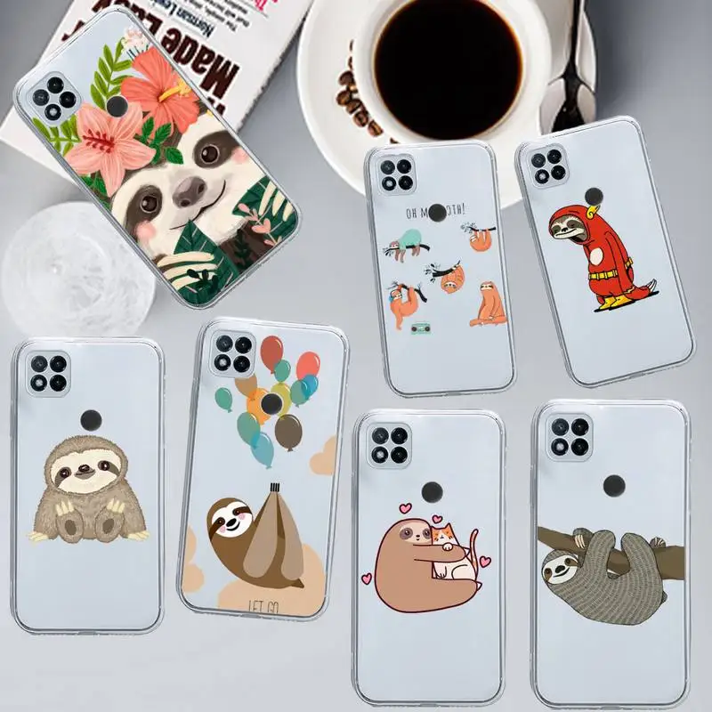 

Sloth Cute Animal Phone Case Transparent for Xiaomi redmi note 8 9 10 11 t lite pro ultra mix 4 k40