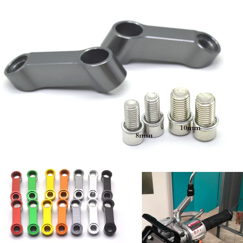 

Universal 8MM 10MM Motorcycle CNC Rearview Mirrors Riser Extension Brackets AdapterFor Ducati Monster 696 796 795 821 848 1100