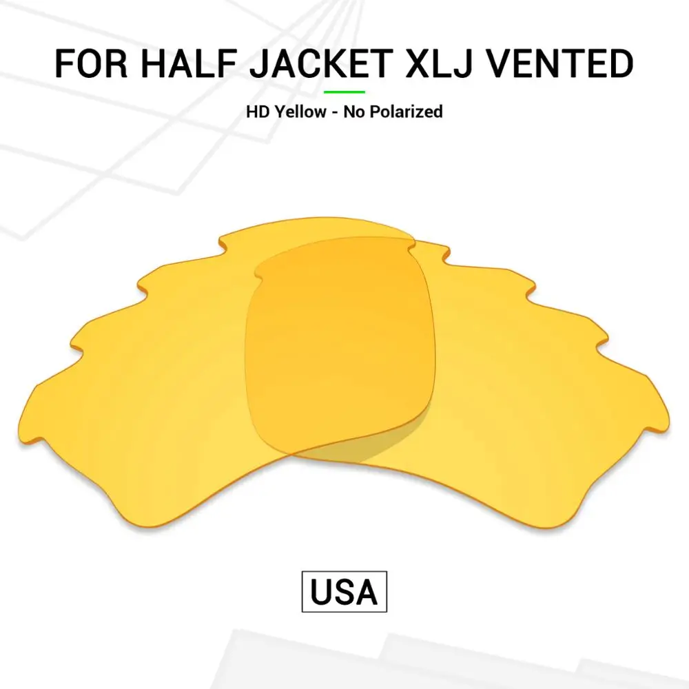 

Mryok Polycarbonate Replacement Lenses (from USA) for Oakley Half Jacket XLJ Vented Sunglasses HD Yellow