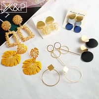 xp new korean statement gold drop earrings 2020 for women fashion vintage geometric metal dangle earing modern female jewelry
