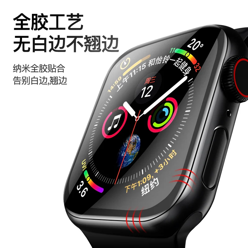 Защитное стекло SmartDevil закаленное с полным покрытием для apple watch 2 3 5 40 44 мм