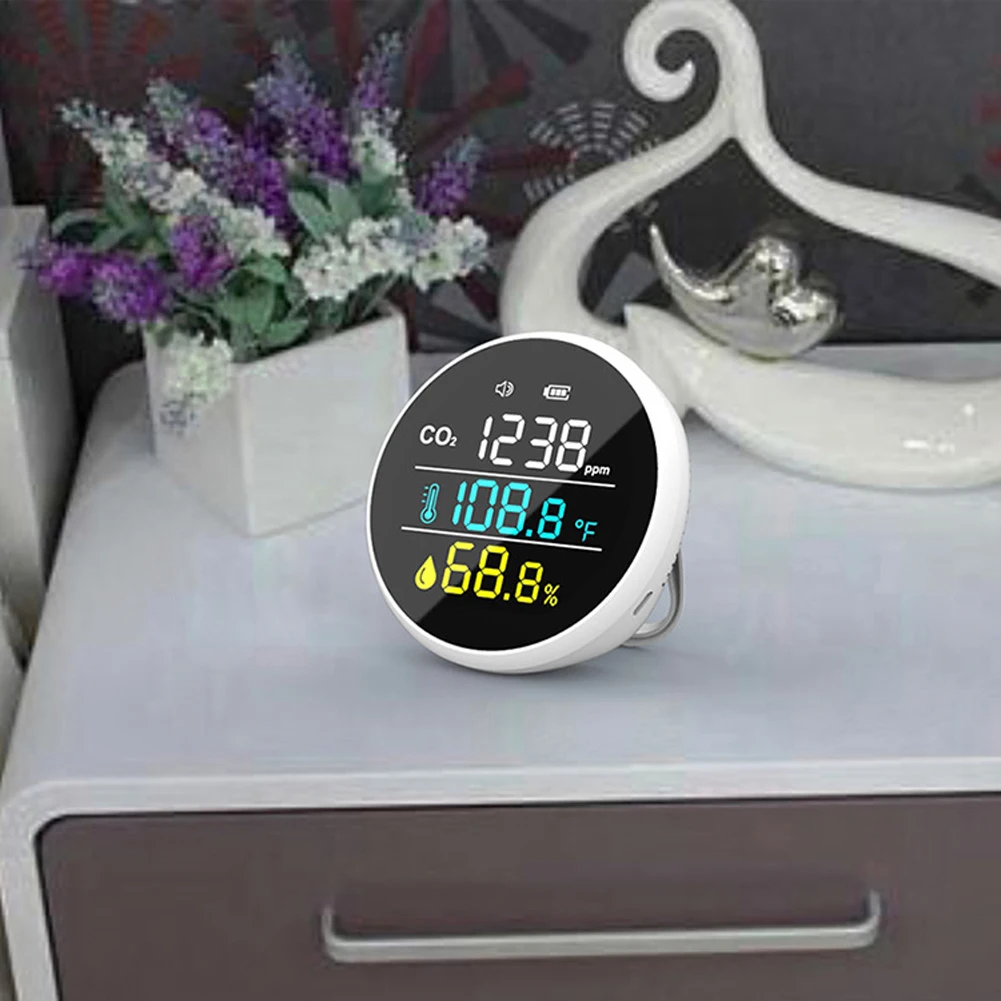 

DM1305 400~5000ppm CO2 Detection Scope CO2 Meter Temperature Humidity Detector Smart Home Air Quality Monitor Indoor Outdoor