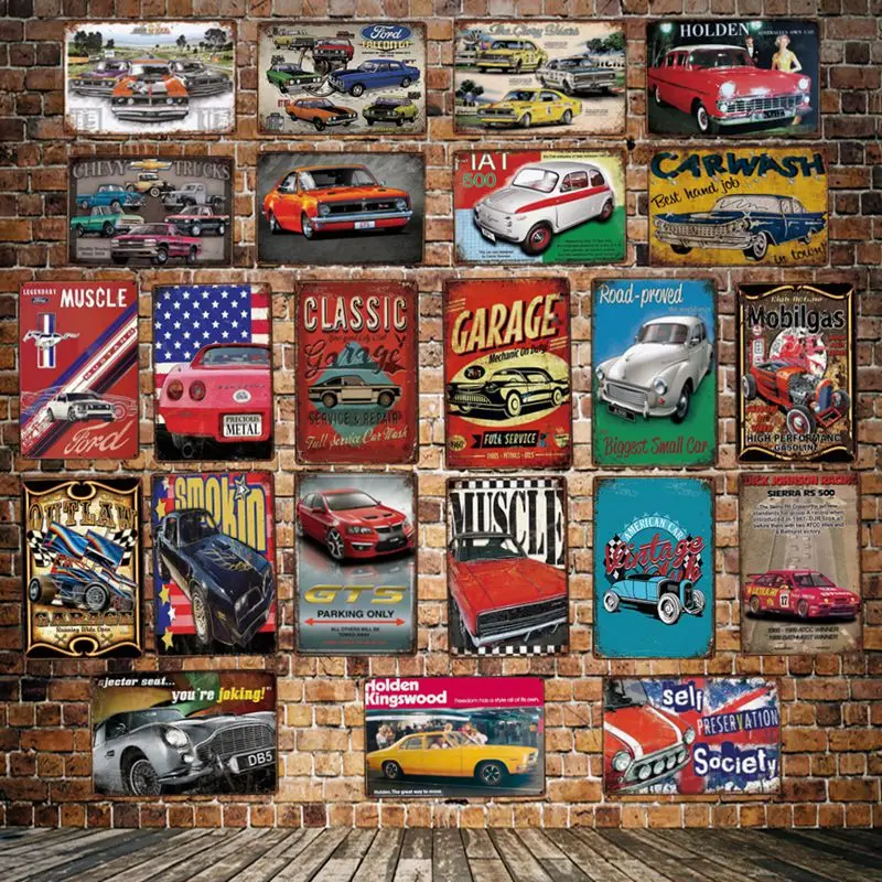 [DecorMan] Amecian Car Muscle металлический знак постер на заказ железные картины декор для