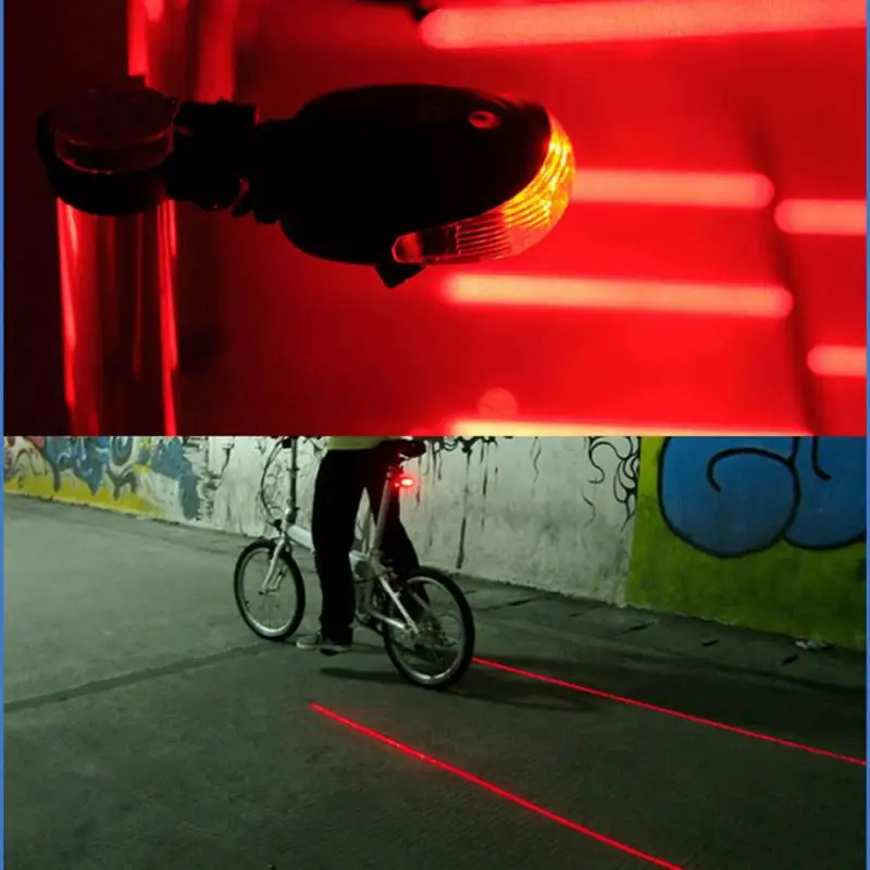 

IPX2 Waterproof Bicycle Cycling Lights Taillights 5LED Laser Safety Warning Bicycle Lights Bike Tail Lamp Cycling Accessories