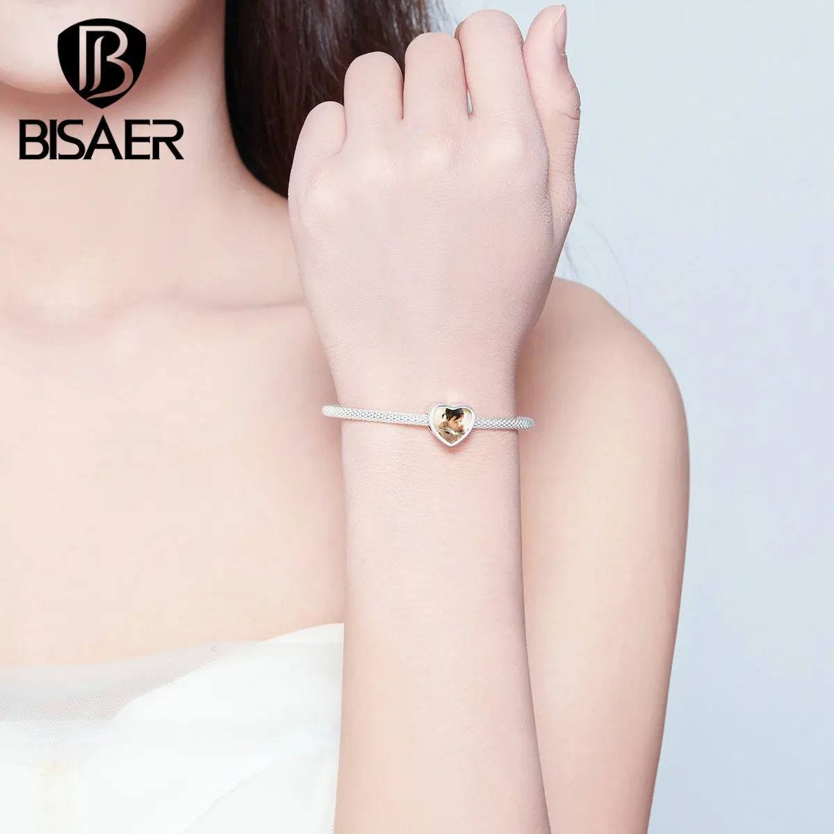 BISAER, сделай сам, талисманы, 925 пробы, серебро, любовь, друзья, милые, ПЭТ, бусины, талисманы, подходят для fot, браслеты, ожерелья, серебро, 925, ювелирное изделие EFC103