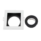 Светодиодный потолочный Точечный светильник в новом дизайне, прямоугольная белая Встраиваемая регулируемая рама, лампочка MR16 GU10 с держателем, вырез 90 мм