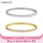 LUOTEEMI Новый мозаичный кубический цирконий Теннисный браслет и браслеты для женщин модные ювелирные изделия Pulseras Mujer Рождественский подарок