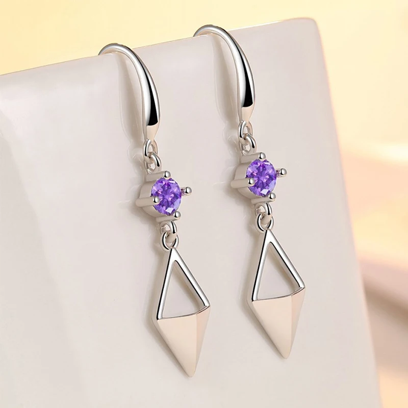 

Женские серьги из серебра 925 пробы, в виде ромба